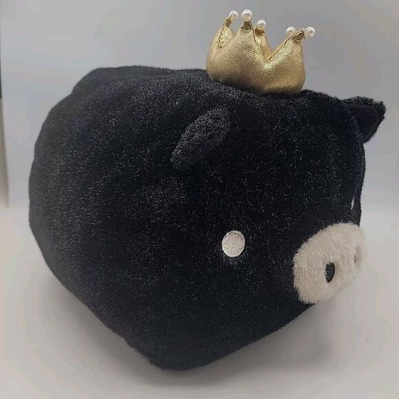 Monokuro Boo MB2410 Crown Black Pig San-x Large 10" Plush TAG Toy Doll japan - Picture 2 of 9